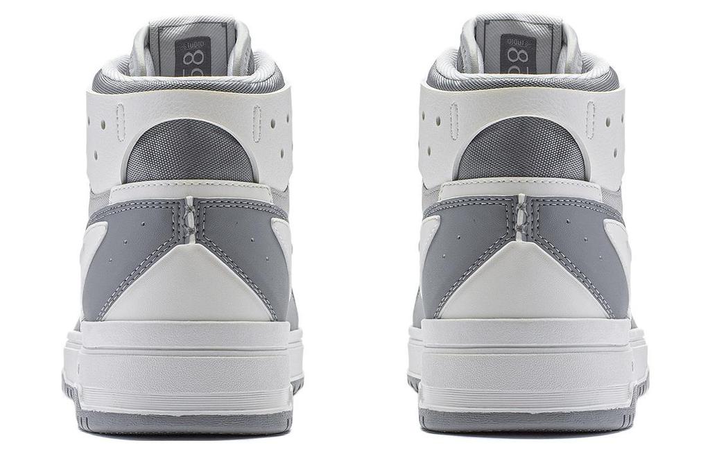 Li Ning Mountain Origin 2.0 Slip Resistant Abrasion Resistant High top Skateboard Shoes Men's Gray White AGCT291-3