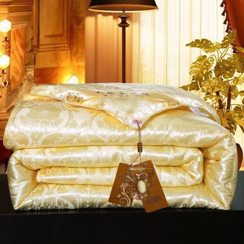 Mulberry Silk Duvet Satin  Jacquard Comforter Wedding Quilt Twin Size Summer Blanket For Couple Bed Single Double Queen Bedding