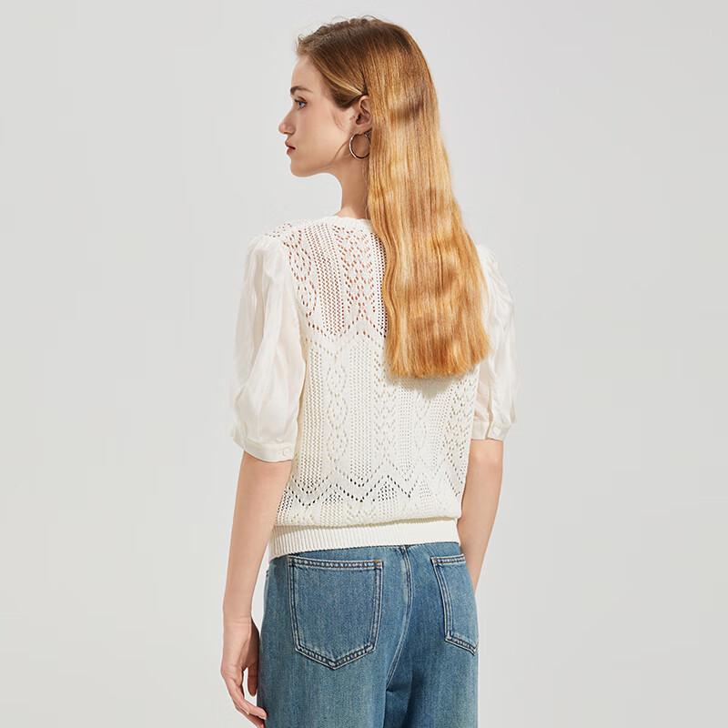 Women's Round Neck Short Sleeve Knit Top