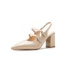 Baotou sandals women's new summer nude outer wear pointed head beautiful empty high heels women