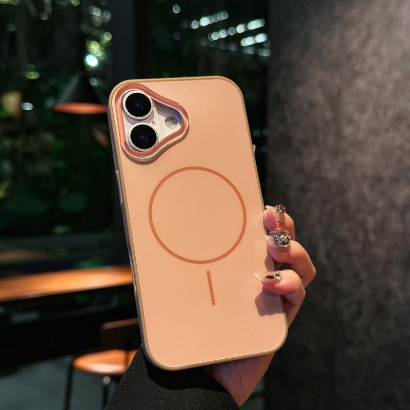 

AG Large Hole Crystal Frame Suitable IPhone 17 PROMAX Thin Circle Magnetic Phone Case Apple 16 Frosted Anti Drop iPhone 15