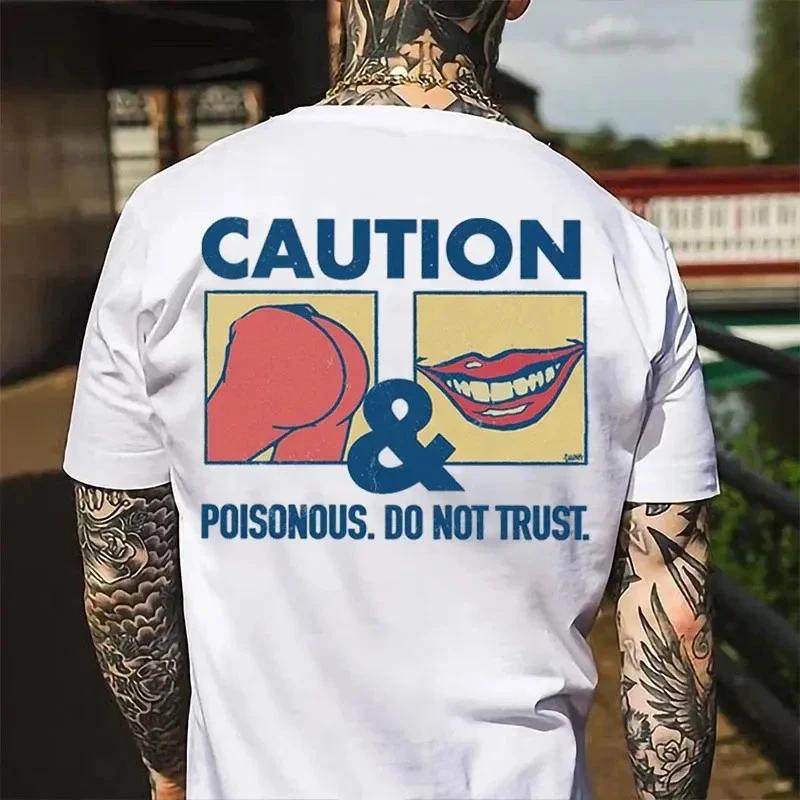 CAUTION POISONOUS DO NOT TRUST A*s&Lips Tshirt L