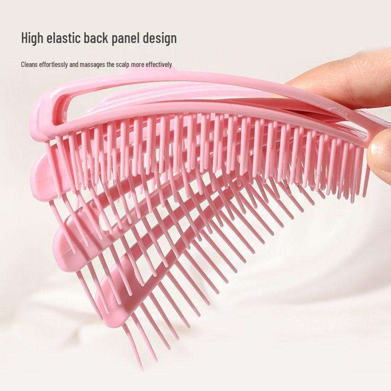 Shell Hollow Fluffy Styling Comb: Anti-Static, Gentle on Hair, Scalp Massaging Rib Comb for Dry & Wet Use.