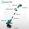 1500W Rotocultivador Eléctrico Sin Escobillas Inalámbrico para Jardín Cultivador Herramienta Eléctrica para Girar la Tierra de Altura Ajustable