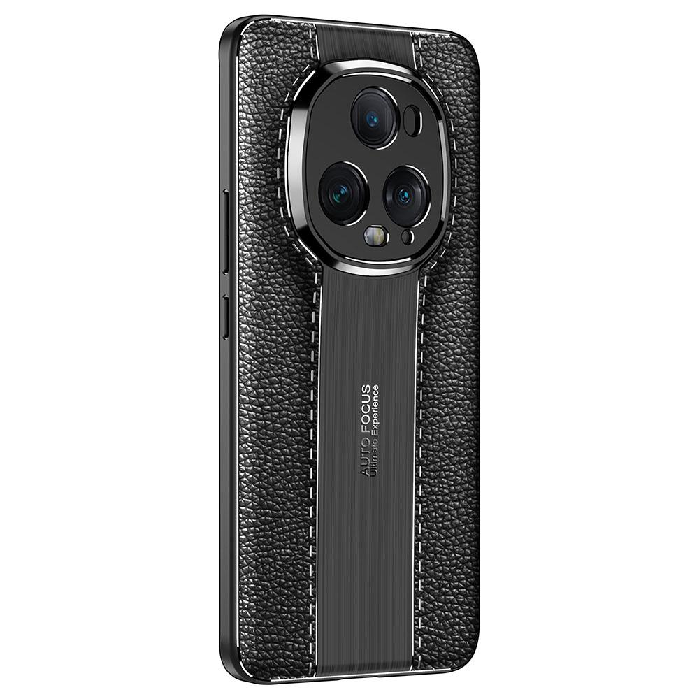 

For Honor Magic5 Ultimate 5G Litchi Texture Phone Case Soft TPU Mobile Phone Cover Black