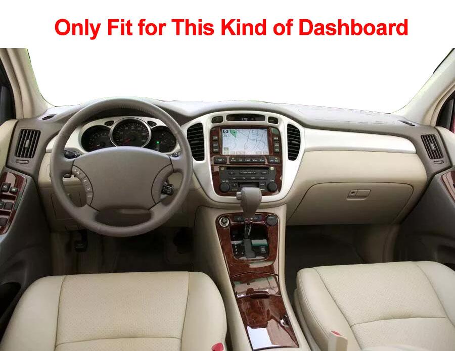 Car Dashboard Cover Dash Mat For Toyota Highlander 1st Gen XU20 2001 2002 2003 2004 2005 2006 2007 Auto Sun Shade Mat Pad Carpet