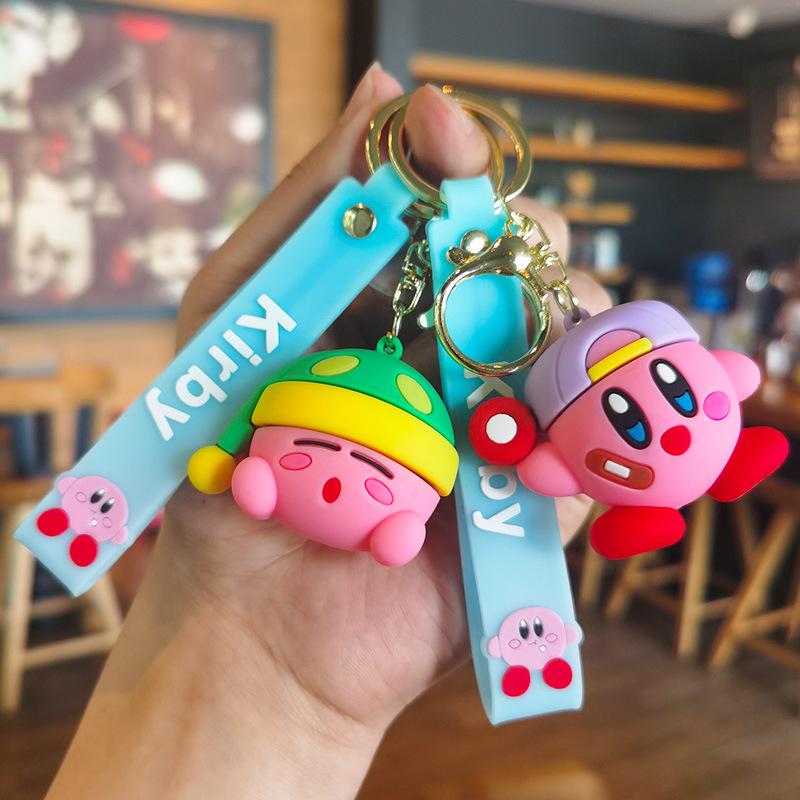 Cartoon Pink Kirby Doll Cute Girly Heart Backpack Keychain Couple Backpack Keychain Cute Personalized Gifts Y2k Fashion