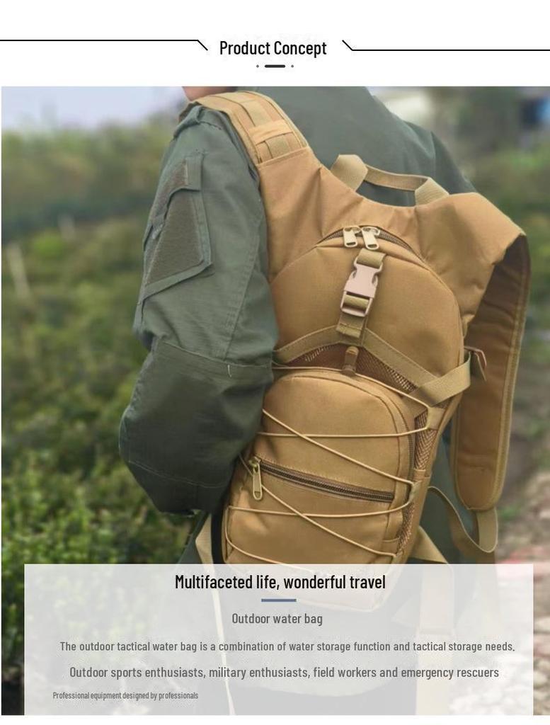 Taktisk Kamouflage Multifunktionell Cykelvattenväska Ryggsäck med Stor Kapacitet