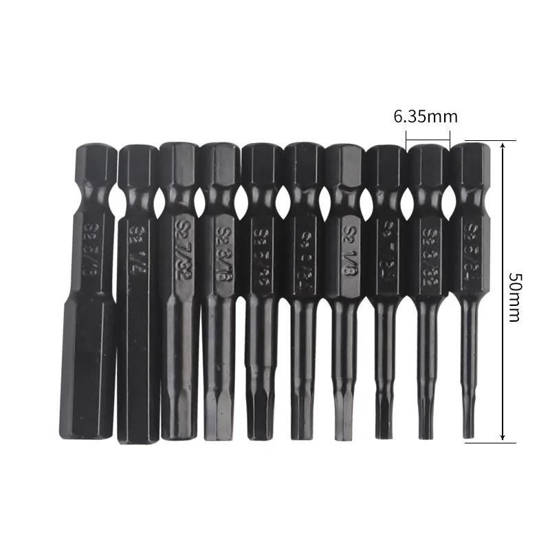 Screwdriver Head Multi-standard Wear-resistant and Durable Inch Size Hexagonal Head S2 Alloy Steel