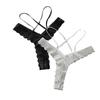 2pcs of Women's Summer Sexy Lace Hollowed Out Solid Color Pure Wind Triangle Panties