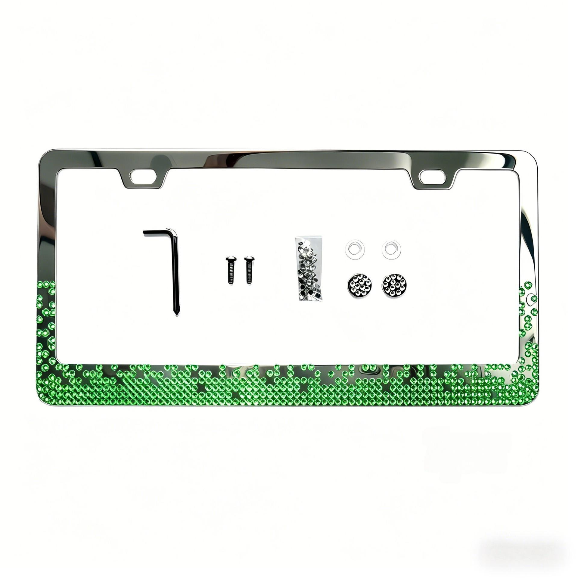

Rhinestone Stainless Steel License Plate Frame for US, Canada, Mexico, Venezuela Plates