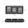 Japanese Style Ceramic 3-Compartment Dipping Dish with Chopstick Rest - Black, Microwave/Dishwasher Safe, Stackable, Perfect for Sauces, Appetizers,