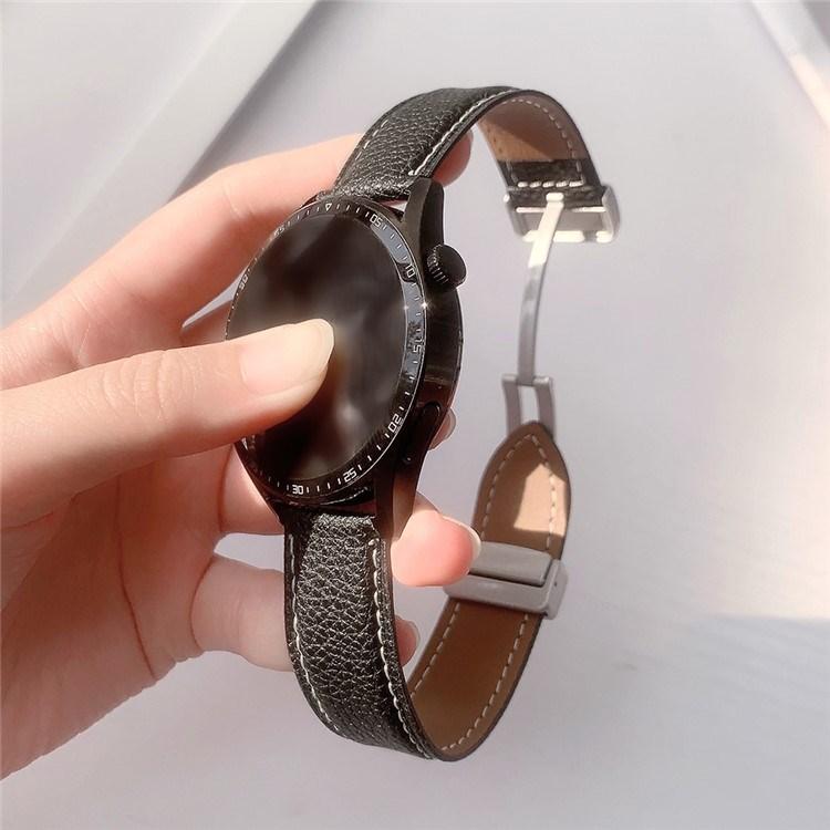 For Samsung Galaxy Watch3 45mm Huawei Watch GT 4 46mm Leather Strap 22mm Magnetic Watch Band