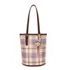 Korean version niche design plaid bucket bag women's bag 2025 new casual fashion shoulder bag commuter armpit bag
