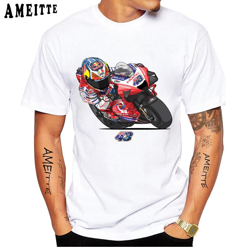 Jack Miller 43 Gp Racing Koszulka Nowa Unisex Krótki Rękaw Chłopiec Przygoda Sport Codzienny Białe Góry Koszulki Motocyklisty