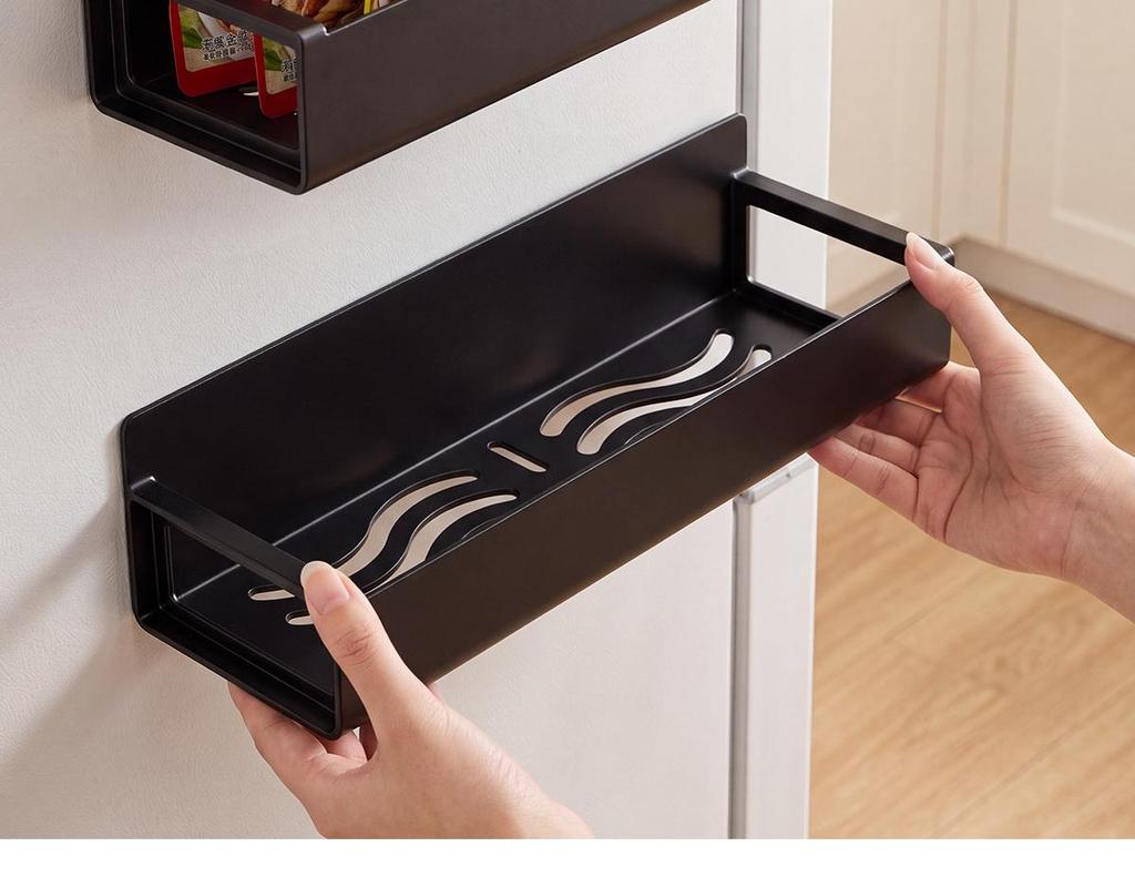 Magnetic Kitchen Storage Rack for Refrigerator, Microwave, or Washing Machine - No-Drill Wall-Mounted Spice Organizer