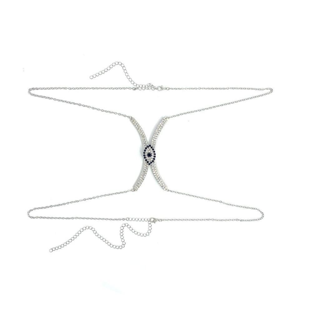 Demon Eye Chest Support Body Chain Rhinestone Breast Chain Hip Hop Bra Chest Chain Girls