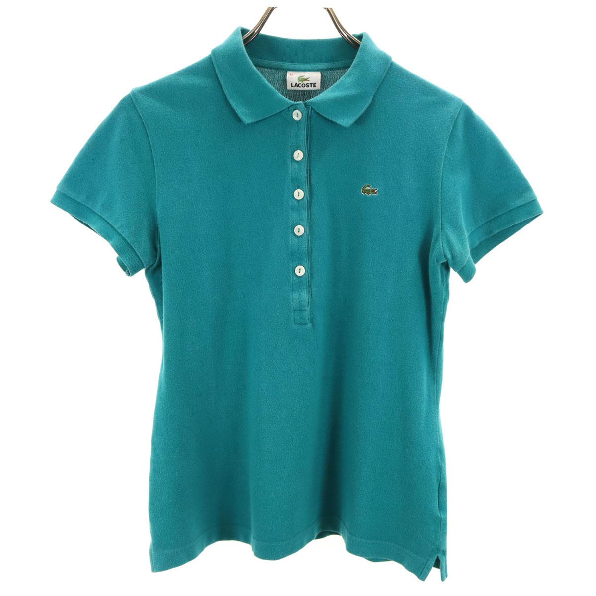 

LACOSTE Short sleeve Polo shirt 42 Turquoise Fawn Women Used