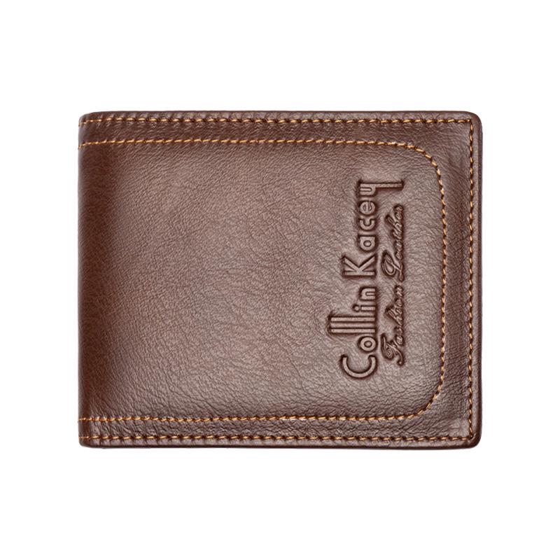 "Men's Casual Cowhide ID & Card Short Wallet"