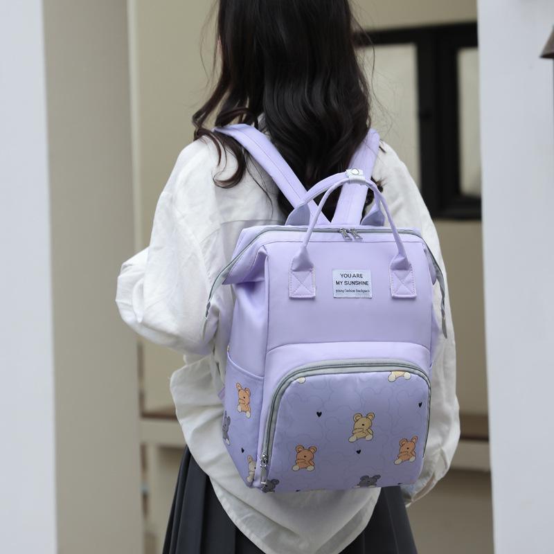 New printed mommy bag, multi-functional backpack, fashionable and cute mother and baby bag, mother bag, portable diaper bag.