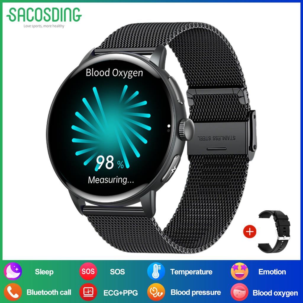 SACOSDING AMOLED Screen Men Smart Watch  Health Monitoring AI Dial AI intelligent Q&A BT Calling Outdoor Sports Fitness Women Smartwatch