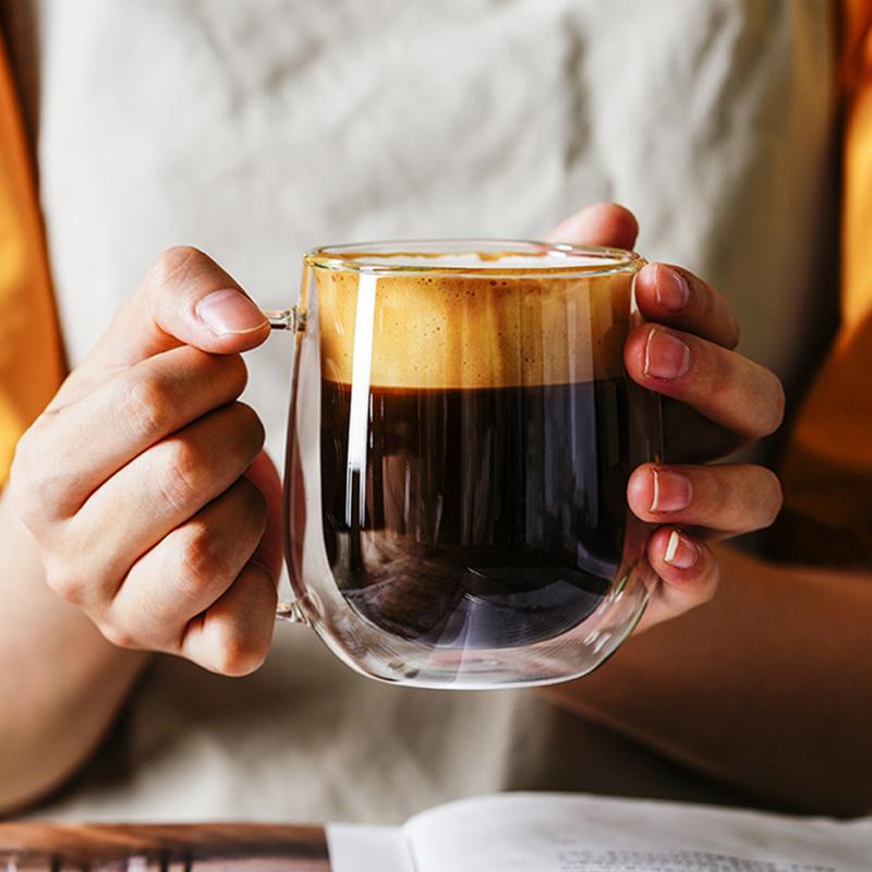 Double Wall Glass Cup Coffee Mug Insulated Glass Coffee Cups Latte Milk Juice Cup Tea Mug Heat Resistant Water Glasses Drinkware