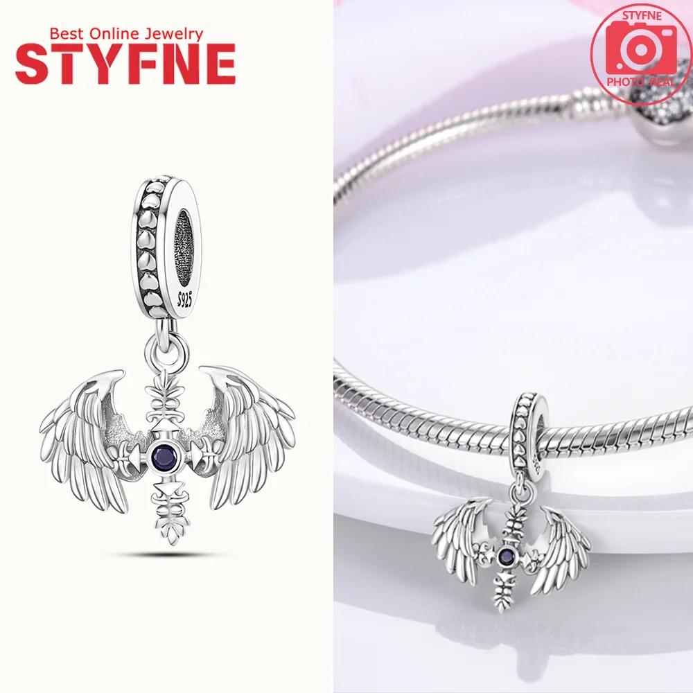 

Charm Bead Charms copper Sacred Angels Wing Crucifix Bead Charms Compatible With Charm Bead Charms Plata Authentic Bracelets Women Jewellery Making D