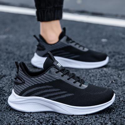 New Shoes, Sports Shoes, Casual Shoes, Spring Single Shoes, Breathable Fly-woven Mesh Soft-soled Lace-up Running Shoes