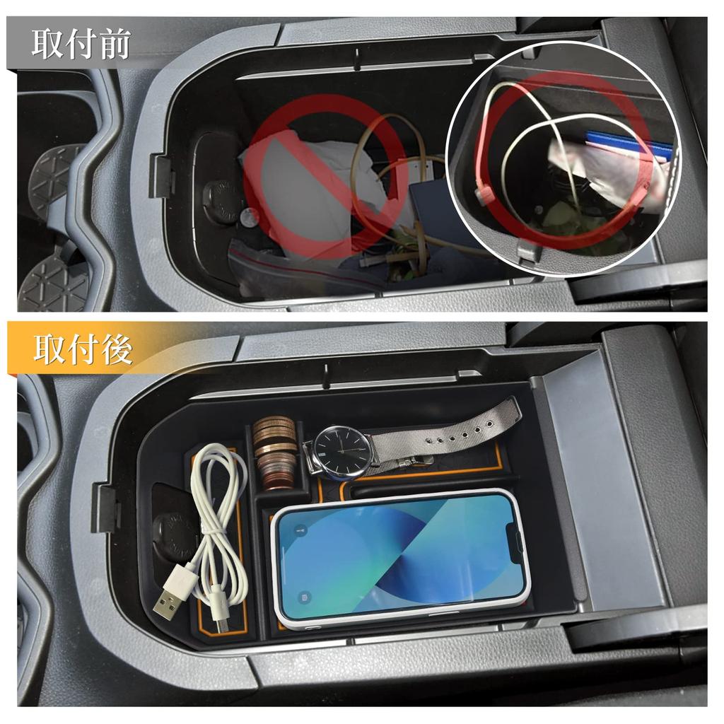 Center Console Box Tray for New RAV4 with Rubber Specific Design for Drive [LFOTPP] (5th Generation, 2019, 2020, 2021, 2022) (XA50 Series) Non-Slip