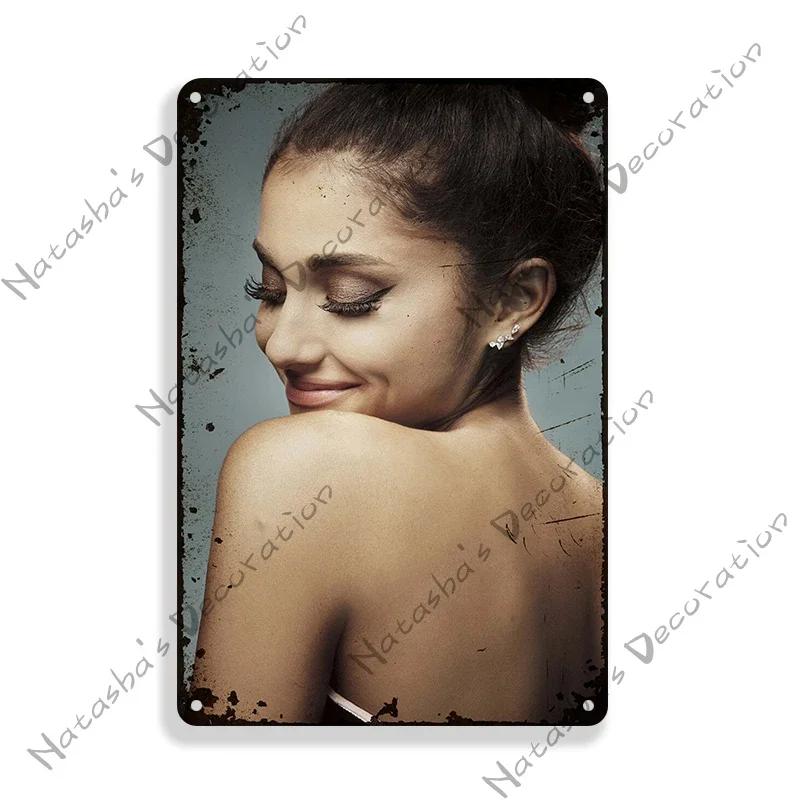 Ariana Grande Metal Signs Music Vintage Poster Rusty Retro Poster Home Man Cave Garage Club Industrial Decoration Metal Plate