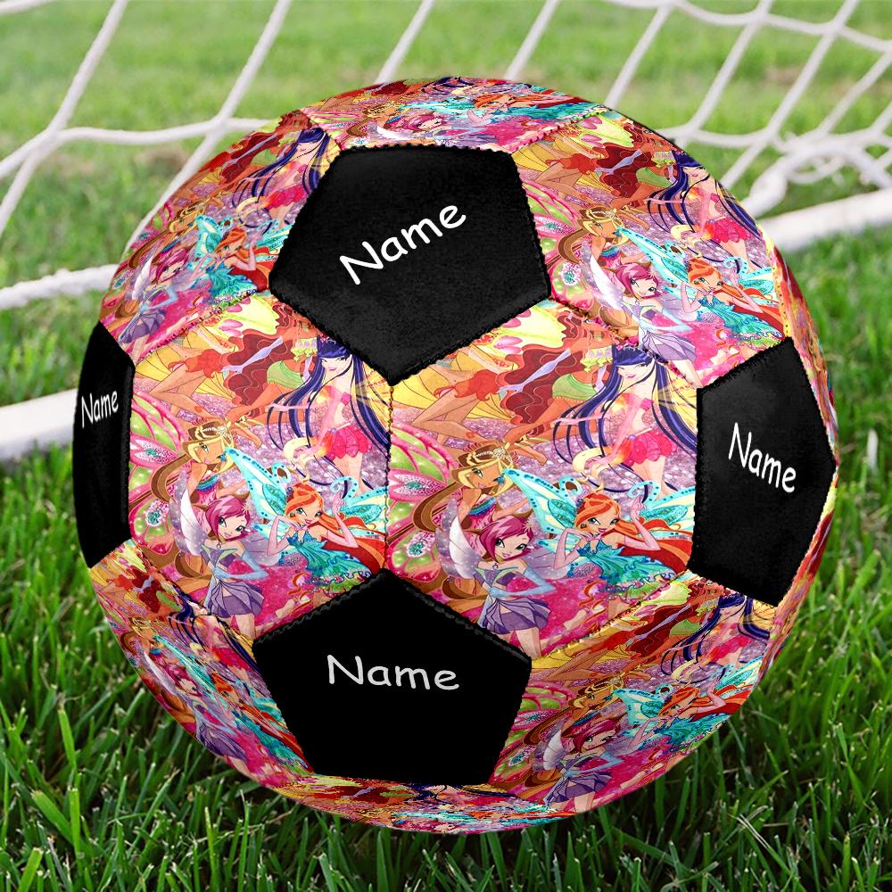 Custom Name Winx Club Theme Size 5 Soccer Ball, Suitable for Both Indoor and Outdoor Matches, a Gift Suitable for Everyone.