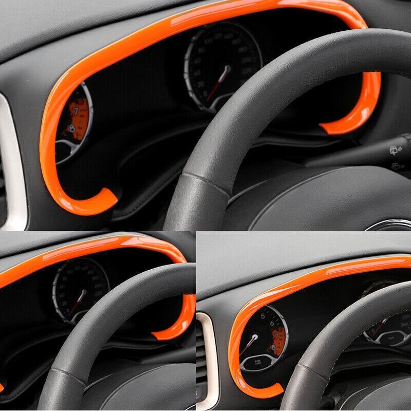 For Jeep Renegade 15-2023 Glossy Orange Dash Speedometer Odometer Frame Trim