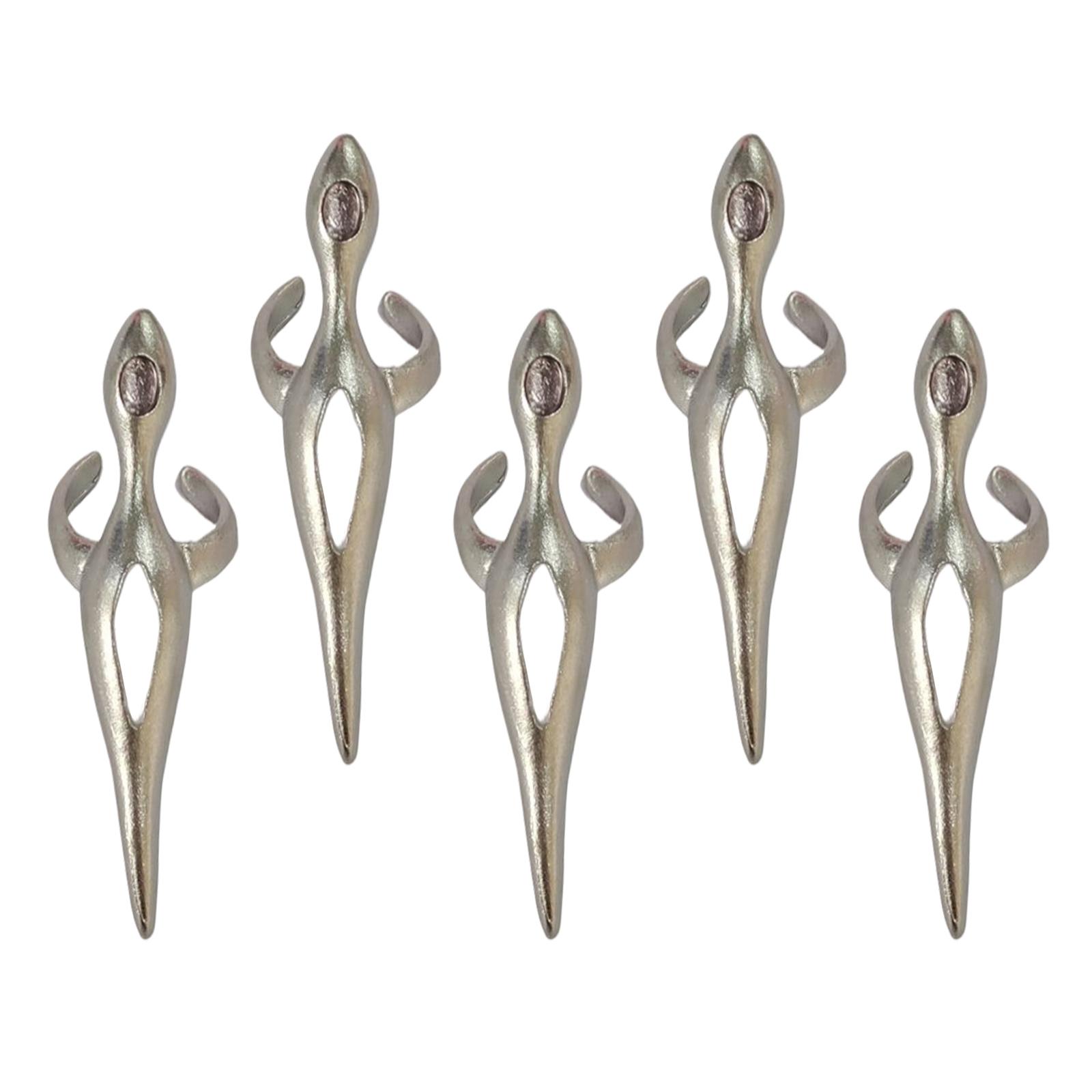 

Готическое панк темное кольцо на палец регулируемое сплавное кольцо на кончик пальца аксессуар для любителей субкультуры и косплей-мероприятий 5