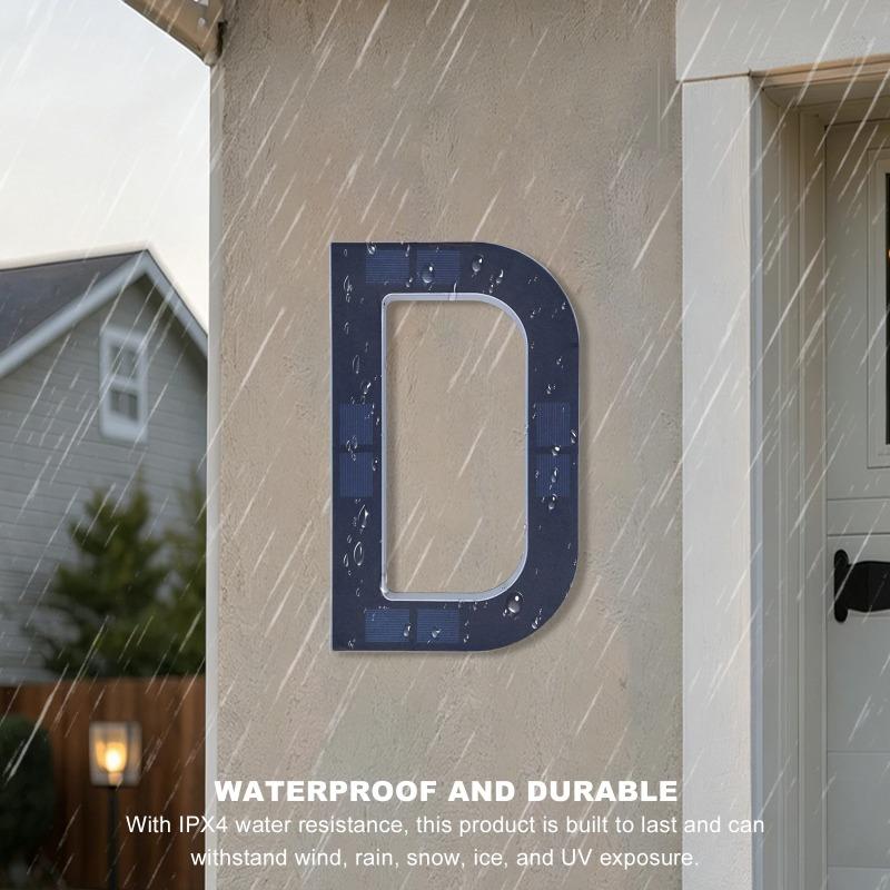 New LED Solar House Numbers 12CM, IP65 Waterproof Illuminated Address Sign, Outdoor Light for Home Hotel Bar Street