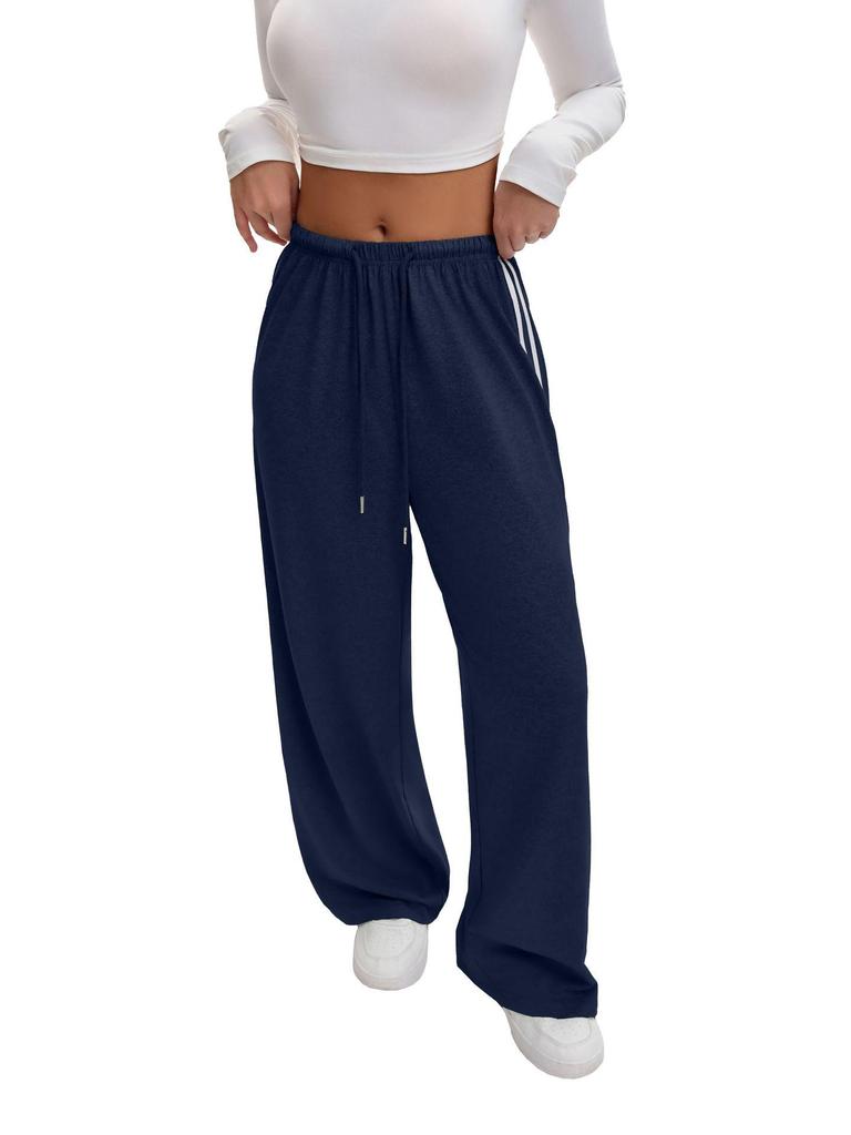 Pantaloni da Yoga Larghi da Donna Stile Europeo-Americano con Coulisse e Fascia Laterale