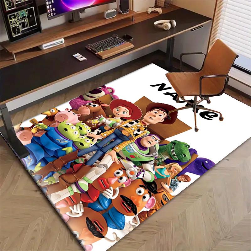 Custom Toy Story Mat Personalized Name, Polyester Washable Indoor Entryway Rug, Gift for Christmas, Easter, Thanksgiving Day
