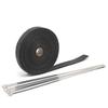 ZSDTRP 25mm*5/10/15M Titanium Exhaust Heat Wrap Roll for Motorcycle Fiberglass Heat Shield Tape with Stainless Ties
