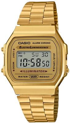 Digital Watch, Vintage Series A168WG-9W, for Men, Women, and Kids, Gold, Overseas Model [Parallel Import]