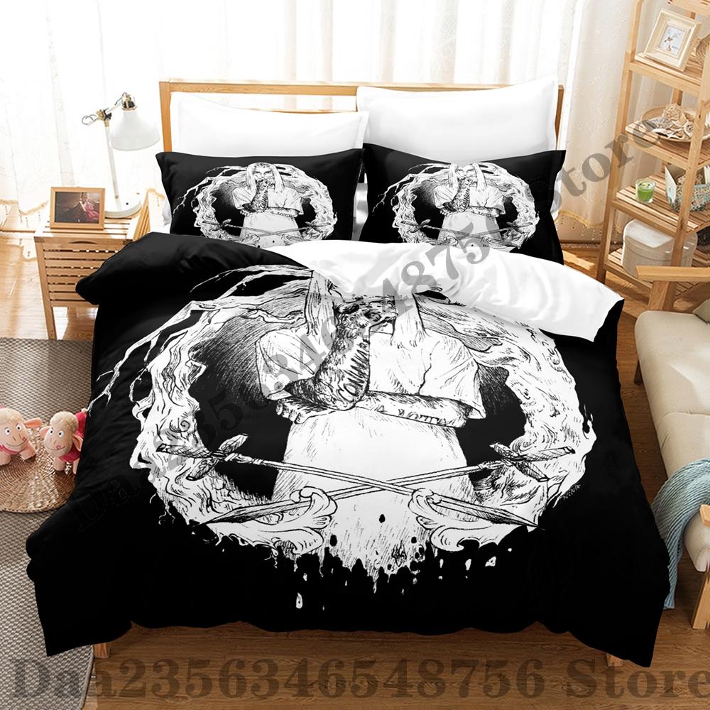 

Comforter New Ghostemane Bedding Set Single Twin Full Queen King Size Bed Set Adult Kid Bedroom s Anime Bed Comforter (quilt)-EU Single(135*200cm)3pcs