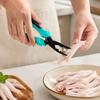 Chicken Foot Deboning Tool, Steel and Rubber Pliers with Bone-Gripping Teeth and Return Spring for Food Preparation