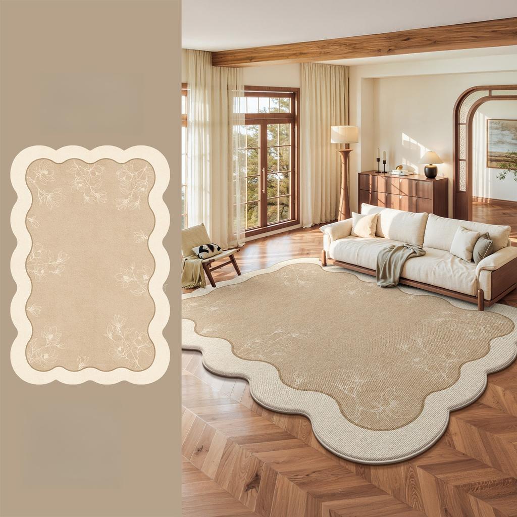 Irregular Shape Rugs for Bedroom Fluffy Soft Bedside Rug Retro Style Living Room Decoration Carpet Thick Plush Lounge Floor Mat