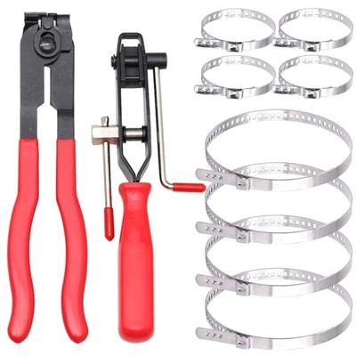 Schlauchschellen Crimp-Kits Edelstahl Auto-Bandschneider Antriebswellen Manschetten für Rohre Maschinen Langlebig