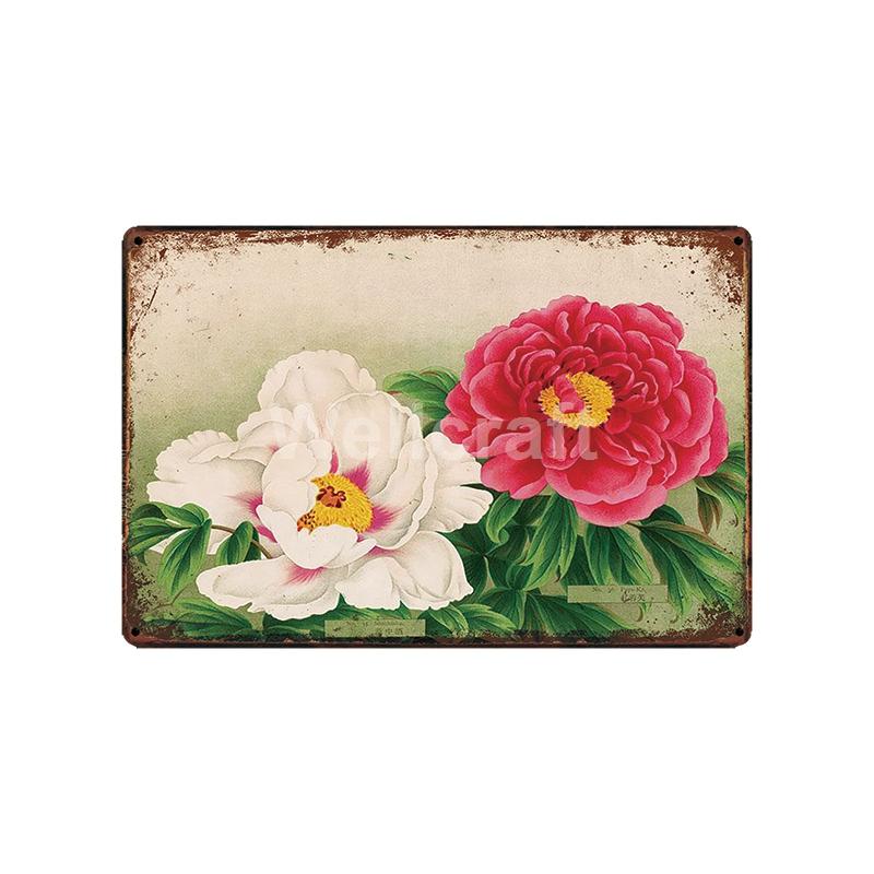 [ WellCraft ] Flower Pot Birds Plant Garden Metal Sign Wall Posters art Vintage Painting Personality Custom zoo Decor LT-1761