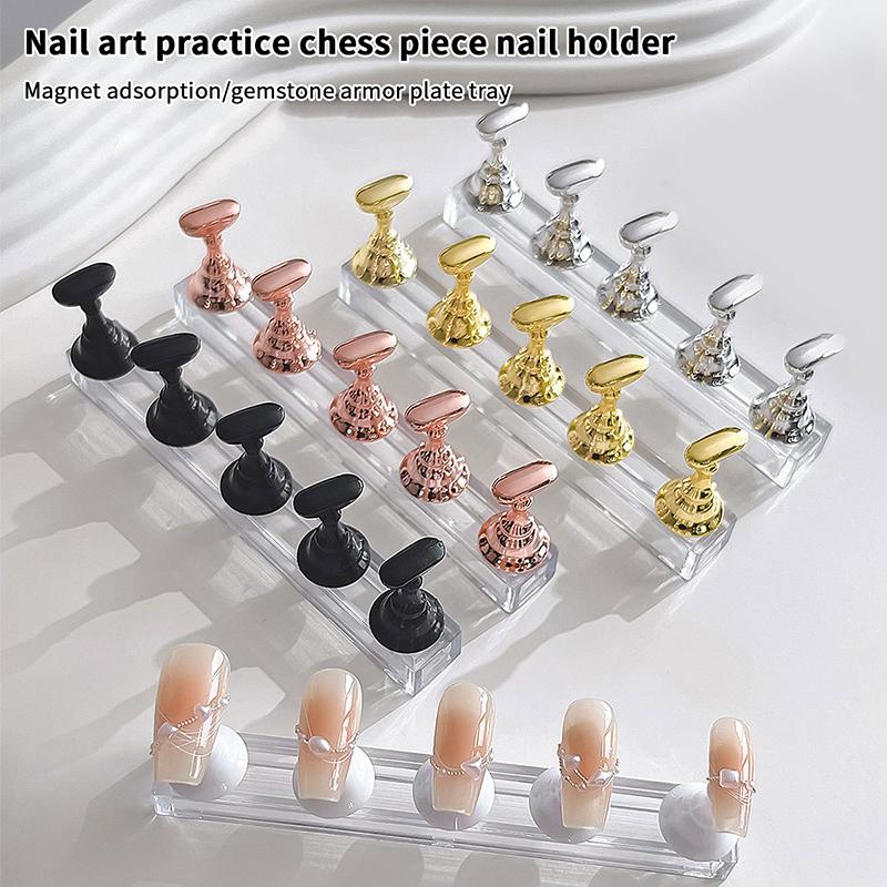 5/10 Pcs Magnetic Nail Stand For Press On Nails Display Fake Nail Nail Tips Practice Holder Beginner Diy