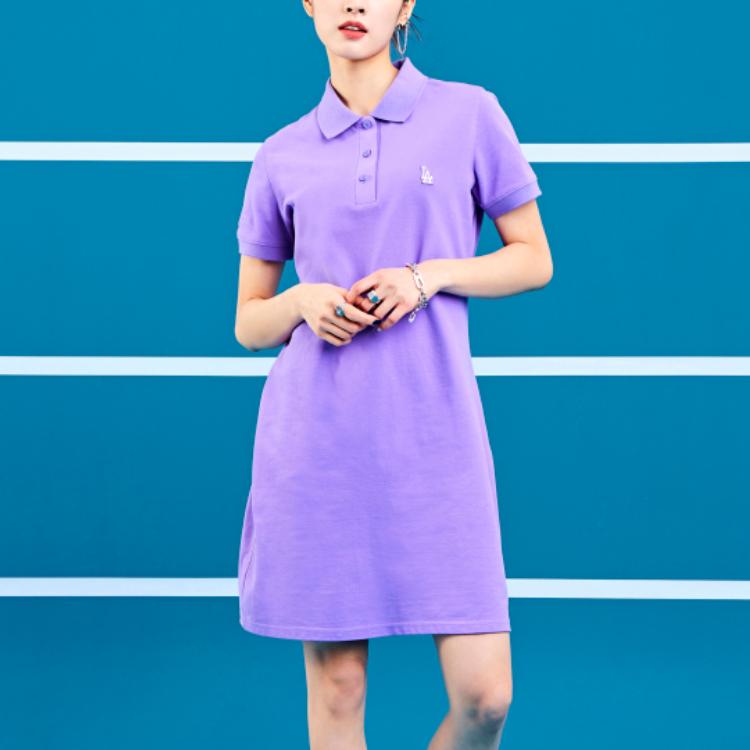 New MLB Short Sleeved Dresses Women's Purple 3FOP00623-07PPN