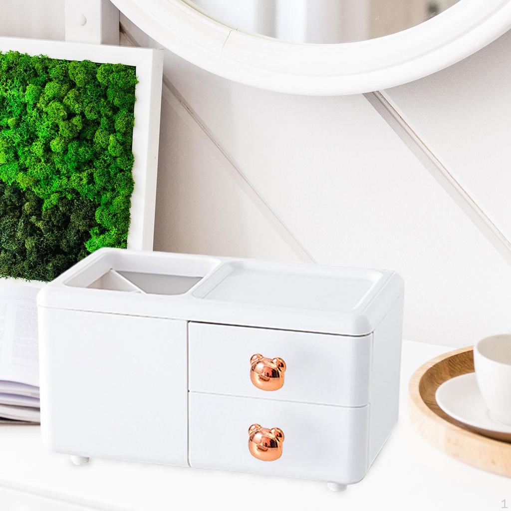 Cute Desk Organizer Makeup Brush Holder Multifunctional Home Decoration Storage Box Stationery Caddy