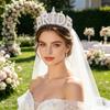Bridal Pearls Crowns Stylish Graceful Crowns Wedding Photo Accessory Bride Crystal Hairband Wedding Photo Props