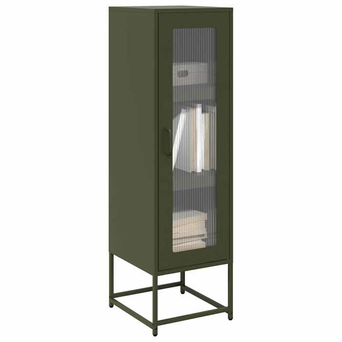 VidaXL High Buffet Olive Green 36x39x123 Cm Cold-Rolled Steel, Buffet, Cupboard, Sideboard, Cabinet, Wardrobe of 853396
