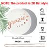 2D Flat Retro Aluminum Wall Stickers In Various Sizes. Rose Gold "Grazie" Thank-you Plaque with Italian Handwritten Heart Element. A Perfect Home