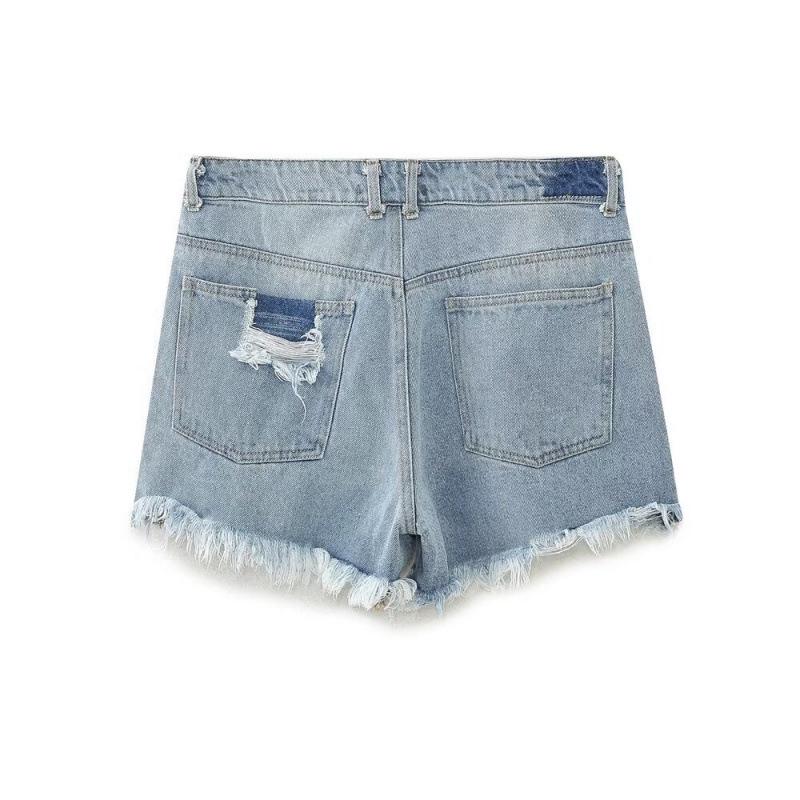 New Summer Street Fashion: European & American Casual Ripped Denim Shorts for Women